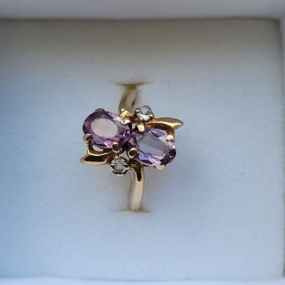 Purple Sapphire 10k Yellow Gold Ring - Picture 11 of 12